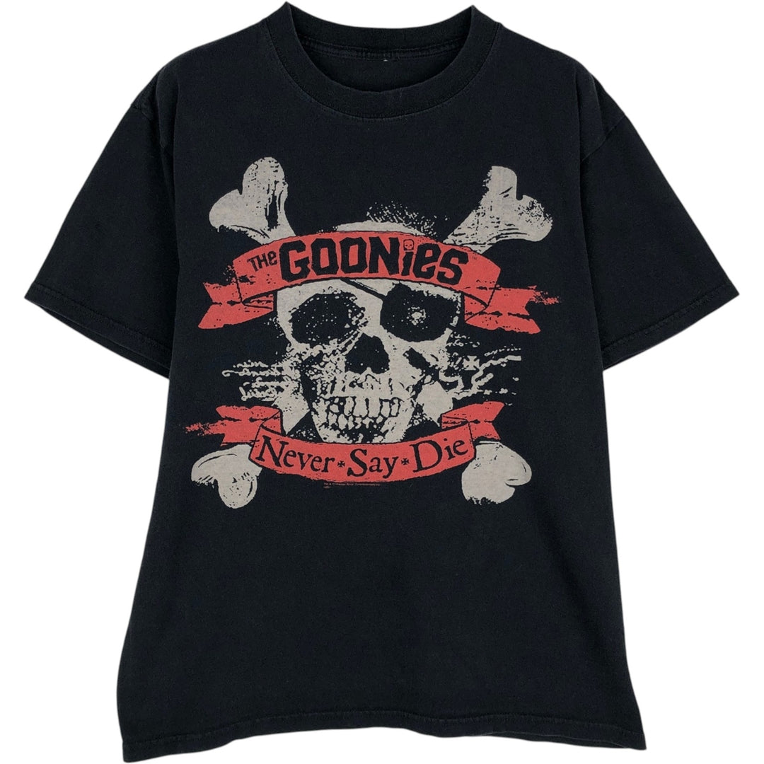 THE GOONIES (The Goonies) Skull Pattern Movie T-Shirt - Men's Size S (approx.) unclear black type Vintage Second Hand