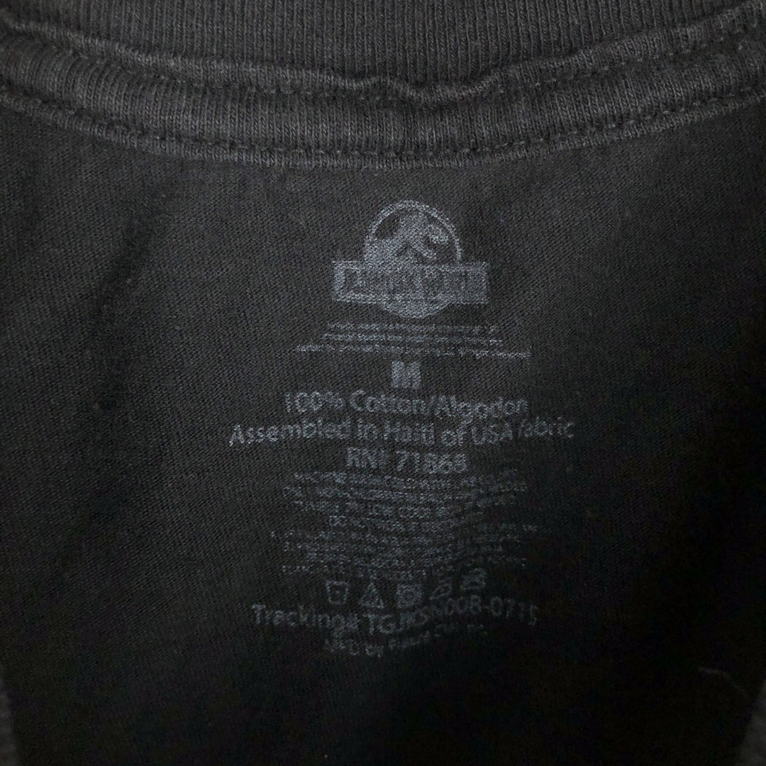 JURASSIC WORLD Movie T-shirt (Women's Size M) cotton black type Vintage Second Hand