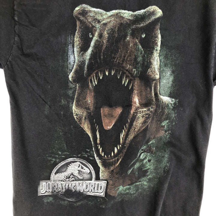 JURASSIC WORLD Movie T-shirt (Women's Size M) cotton black type Vintage Second Hand