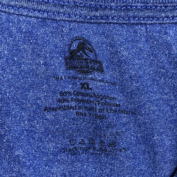 JURASSIC PARK Movie T-Shirt (Men's XL equivalent) cotton blue type Vintage Second Hand