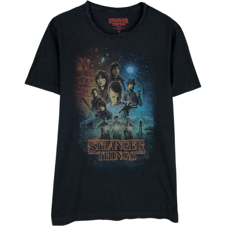 STRANGER THINGS Stranger Things Movie T-shirt Men's M size cotton black type Vintage Second Hand