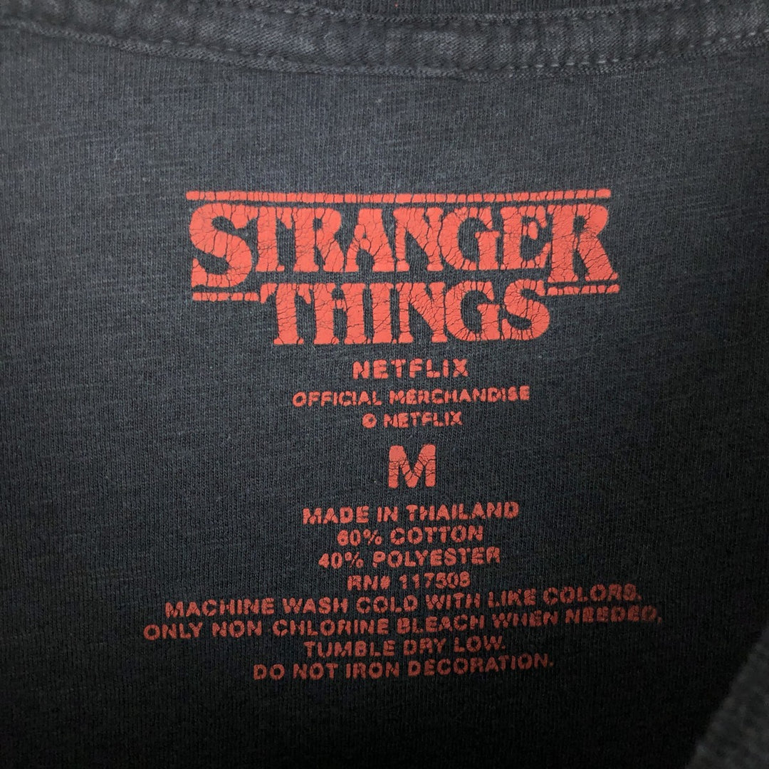 STRANGER THINGS Stranger Things Movie T-shirt Men's M size cotton black type Vintage Second Hand