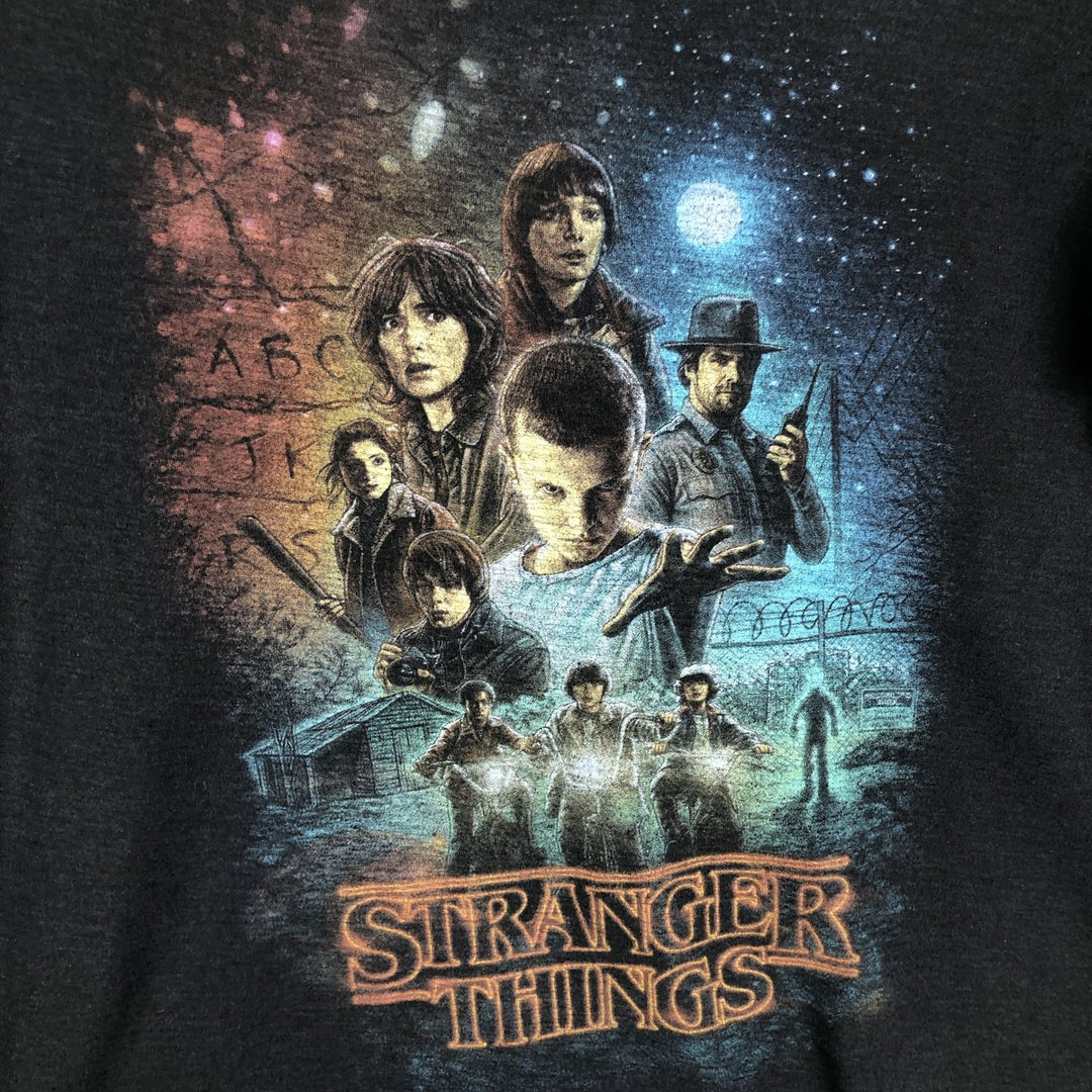 STRANGER THINGS Stranger Things Movie T-shirt Men's M size cotton black type Vintage Second Hand