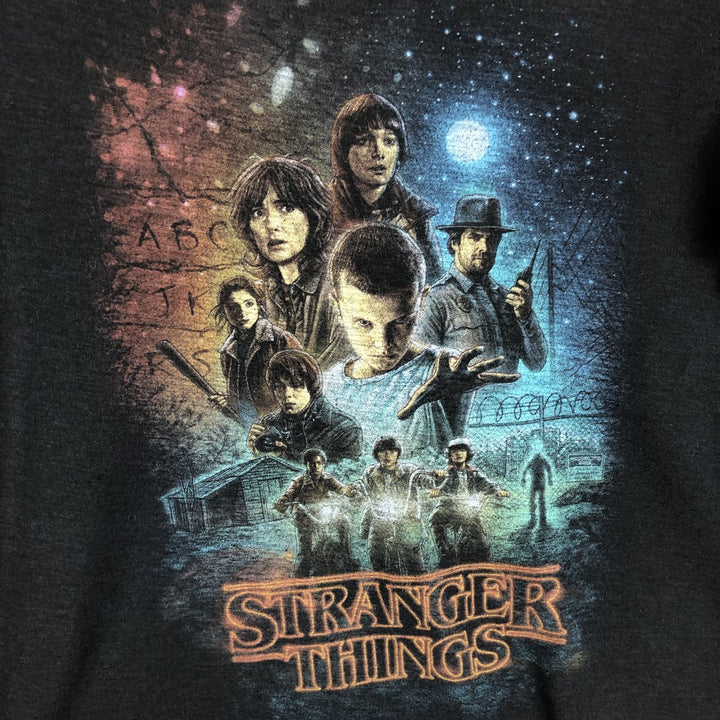 STRANGER THINGS Stranger Things Movie T-shirt Men's M size cotton black type Vintage Second Hand