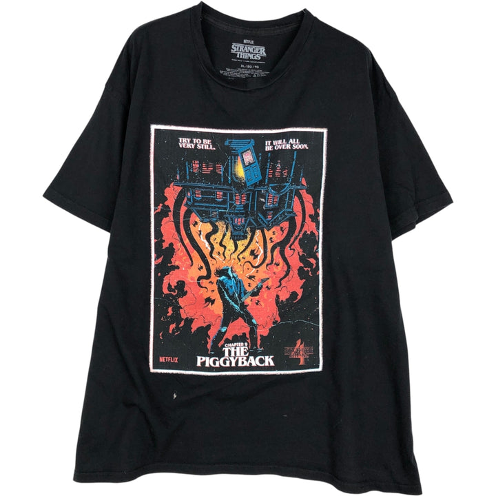 STRANGER THINGS Season 4 Movie T-Shirt (Men's XL equivalent) cotton black type Vintage Second Hand