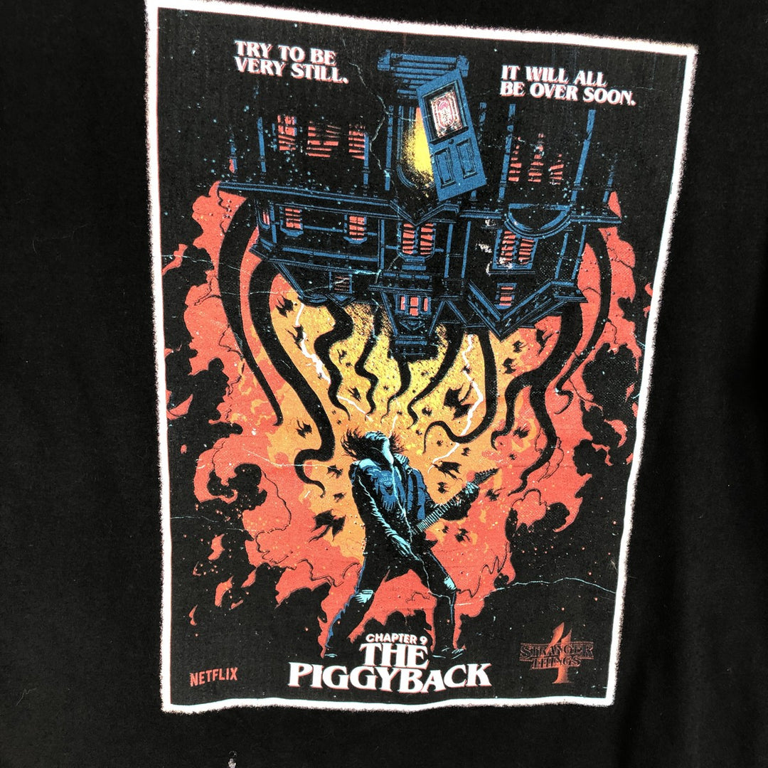 STRANGER THINGS Season 4 Movie T-Shirt (Men's XL equivalent) cotton black type Vintage Second Hand