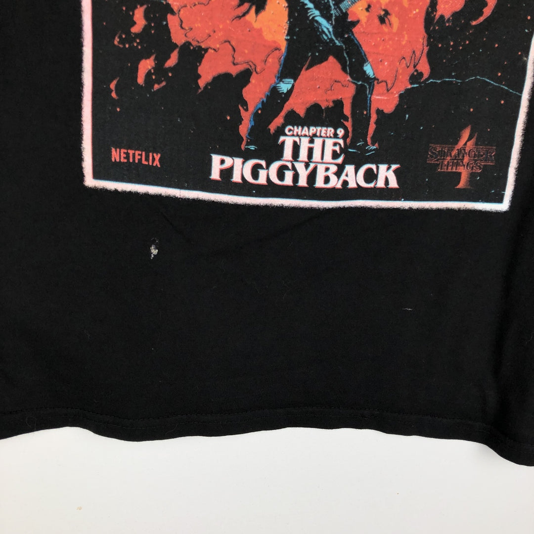 STRANGER THINGS Season 4 Movie T-Shirt (Men's XL equivalent) cotton black type Vintage Second Hand