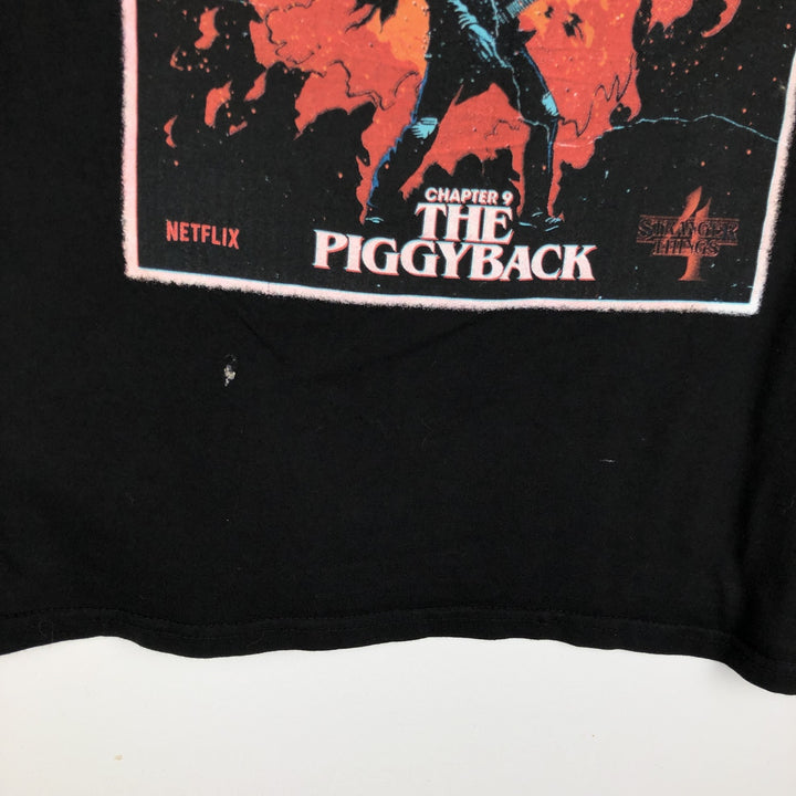 STRANGER THINGS Season 4 Movie T-Shirt (Men's XL equivalent) cotton black type Vintage Second Hand