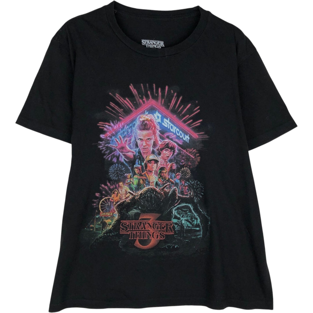 STRANGER THINGS Season 3 Movie T-Shirt (Men's Size L) cotton black type Vintage Second Hand