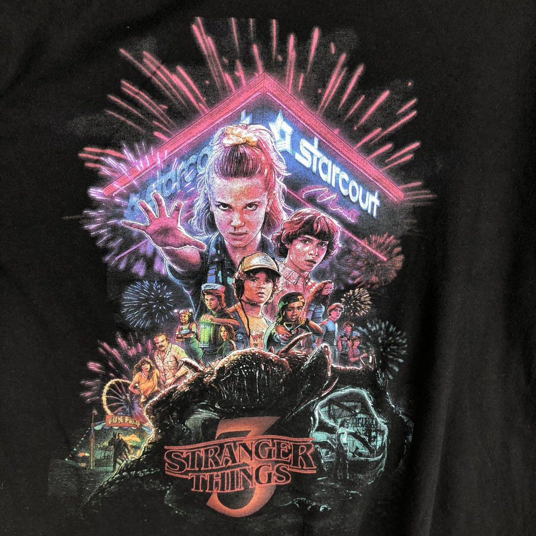 STRANGER THINGS Season 3 Movie T-Shirt (Men's Size L) cotton black type Vintage Second Hand