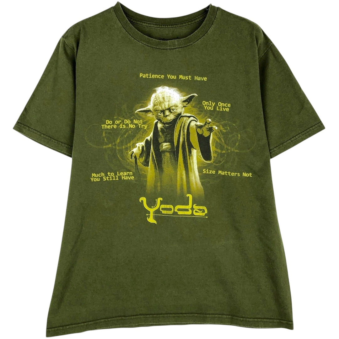DISNEY STORE STAR WARS Yoda Movie T-Shirt (Men's Size S) unclear Khaki type Vintage Second Hand