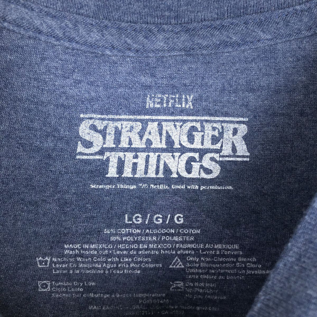 STRANGER THINGS Stranger Things Movie T-shirt Men's L size cotton navy blue type Vintage Second Hand