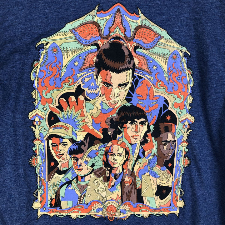 STRANGER THINGS Stranger Things Movie T-shirt Men's L size cotton navy blue type Vintage Second Hand