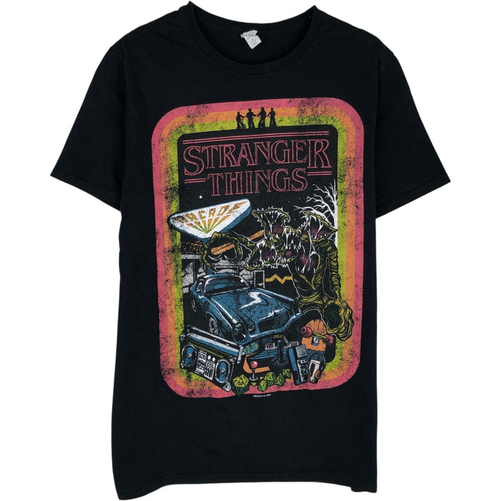STRANGER THINGS Stranger Things Movie T-shirt Men's M size cotton black type Vintage Second Hand