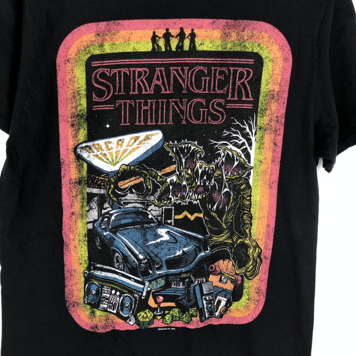 STRANGER THINGS Stranger Things Movie T-shirt Men's M size cotton black type Vintage Second Hand