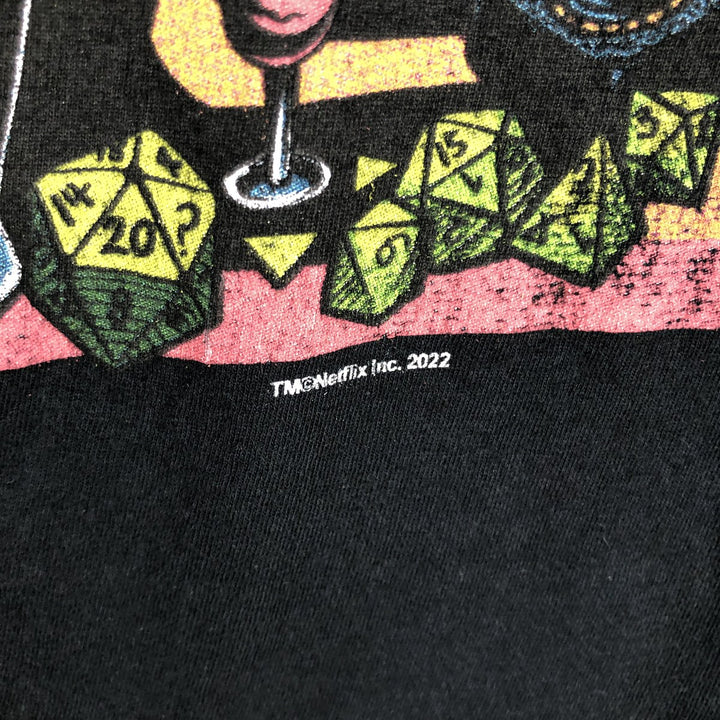 STRANGER THINGS Stranger Things Movie T-shirt Men's M size cotton black type Vintage Second Hand