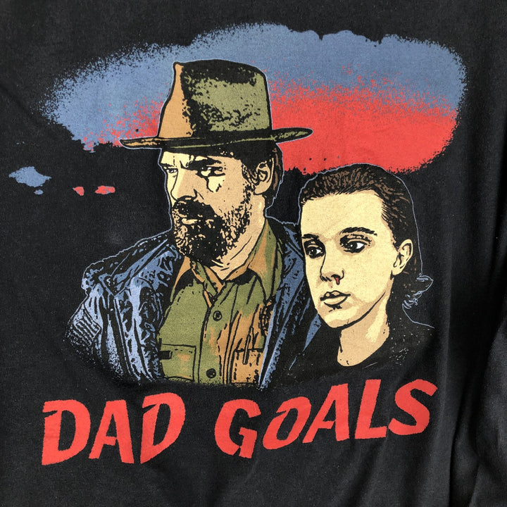 STRANGER THINGS Stranger Things Movie T-shirt Men's L size cotton black type Vintage Second Hand