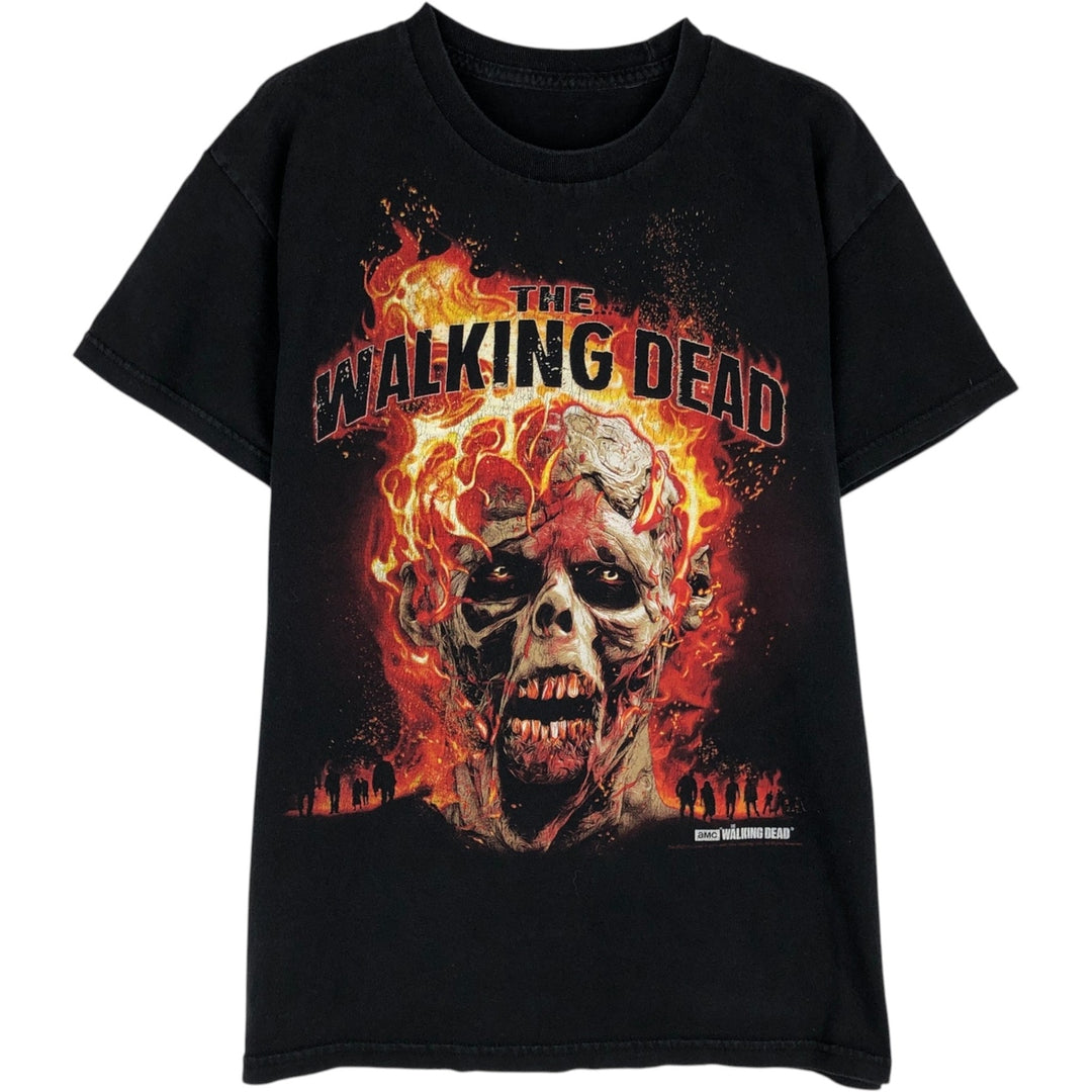 THE WALKING DEAD Fire Pattern Movie T-Shirt (Men's Size S) unclear black type Vintage Second Hand