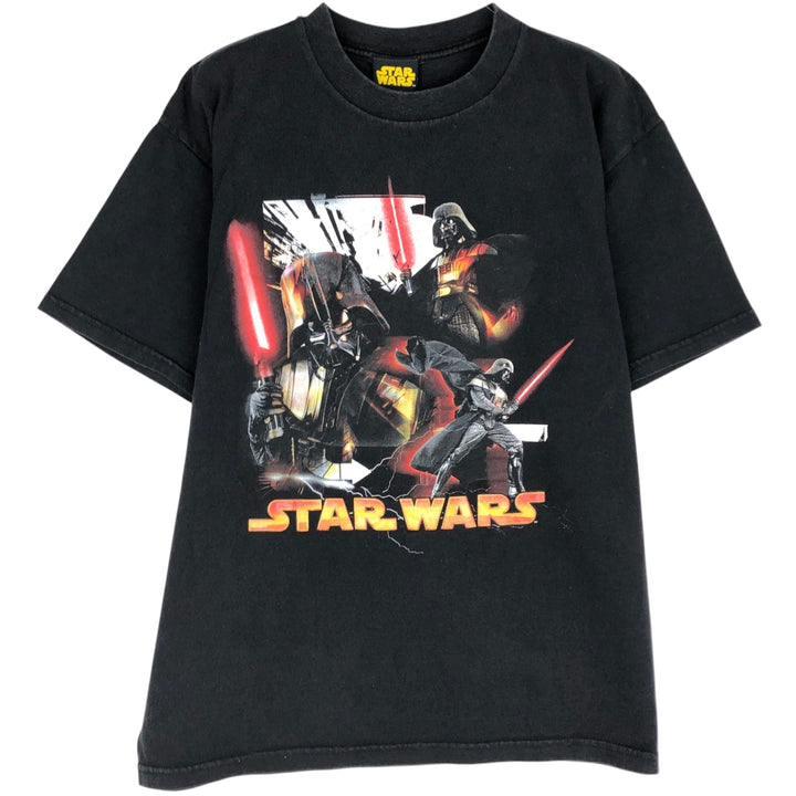 STAR WARS Darth Vader Movie T-shirt Men's XL size cotton black type Vintage Second Hand