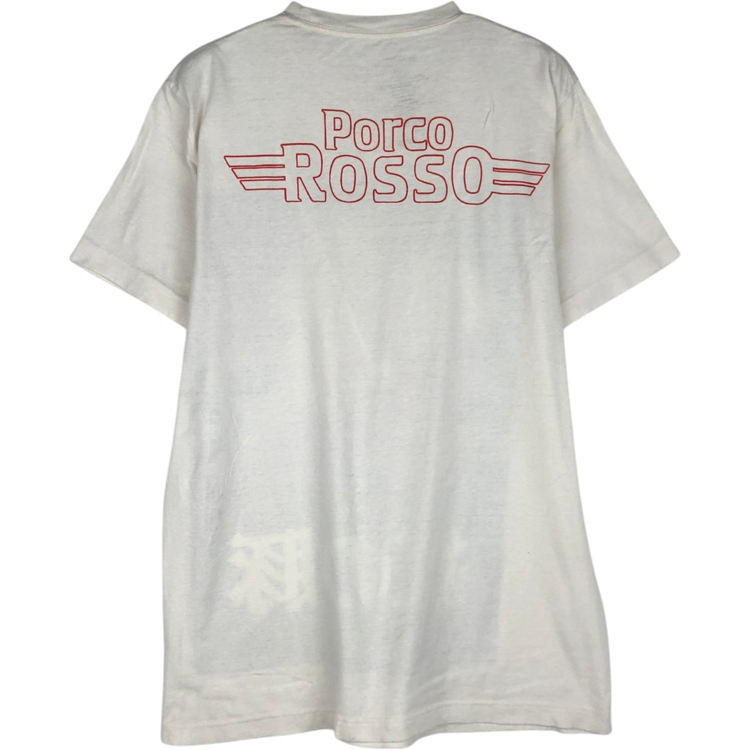 PORCO ROSSO Porco Rosso Movie T-Shirt (Men's Size M) cotton white type Vintage Second Hand