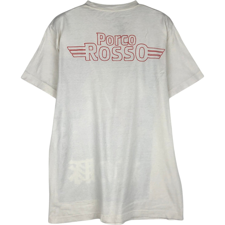 PORCO ROSSO Porco Rosso Movie T-Shirt (Men's Size M) cotton white type Vintage Second Hand