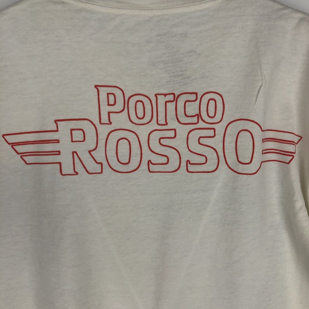 PORCO ROSSO Porco Rosso Movie T-Shirt (Men's Size M) cotton white type Vintage Second Hand