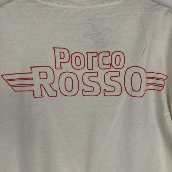 PORCO ROSSO Porco Rosso Movie T-Shirt (Men's Size M) cotton white type Vintage Second Hand
