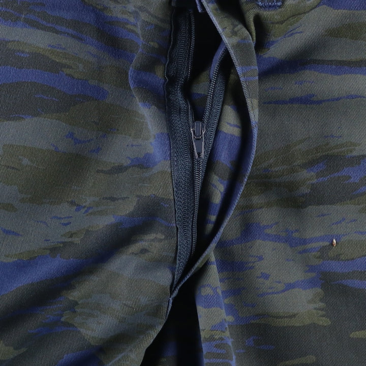 Camouflage pattern blue lizard camo military cargo pants, men's size W36 (approx.) unclear navy blue type Vintage Second Hand