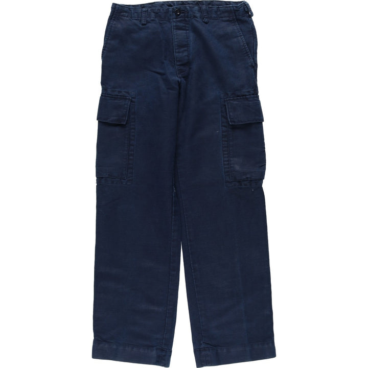 Banana Republic military cargo pants, men's size W30 (approx.) linen navy blue type Vintage Second Hand