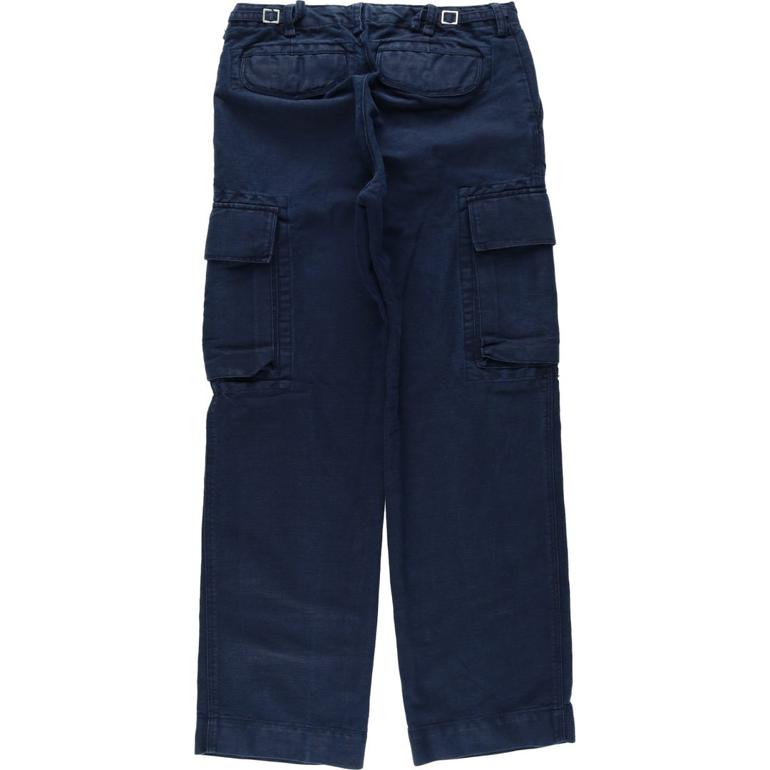 Banana Republic military cargo pants, men's size W30 (approx.) linen navy blue type Vintage Second Hand
