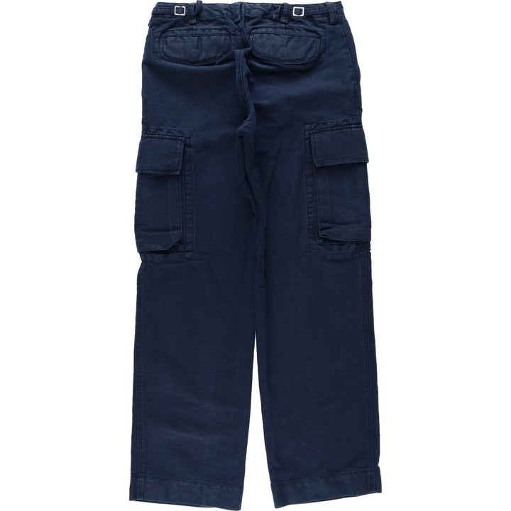 Banana Republic military cargo pants, men's size W30 (approx.) linen navy blue type Vintage Second Hand