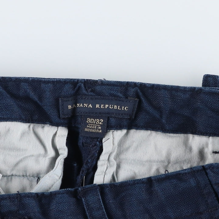 Banana Republic military cargo pants, men's size W30 (approx.) linen navy blue type Vintage Second Hand