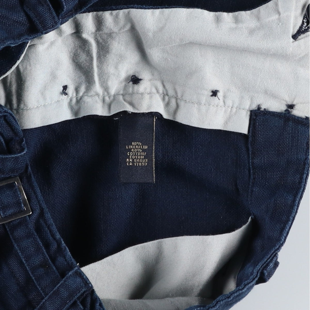 Banana Republic military cargo pants, men's size W30 (approx.) linen navy blue type Vintage Second Hand