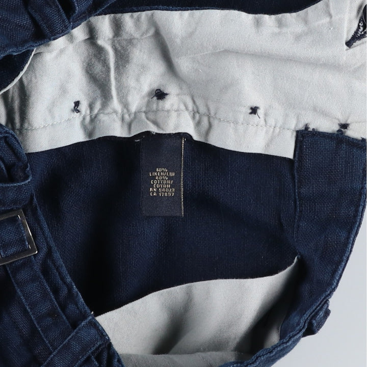 Banana Republic military cargo pants, men's size W30 (approx.) linen navy blue type Vintage Second Hand