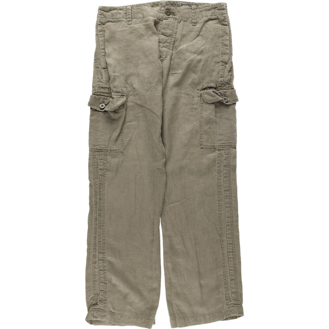 Banana Republic military cargo pants, men's size W36 (approx.) linen Khaki type Vintage Second Hand