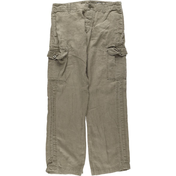 Banana Republic military cargo pants, men's size W36 (approx.) linen Khaki type Vintage Second Hand