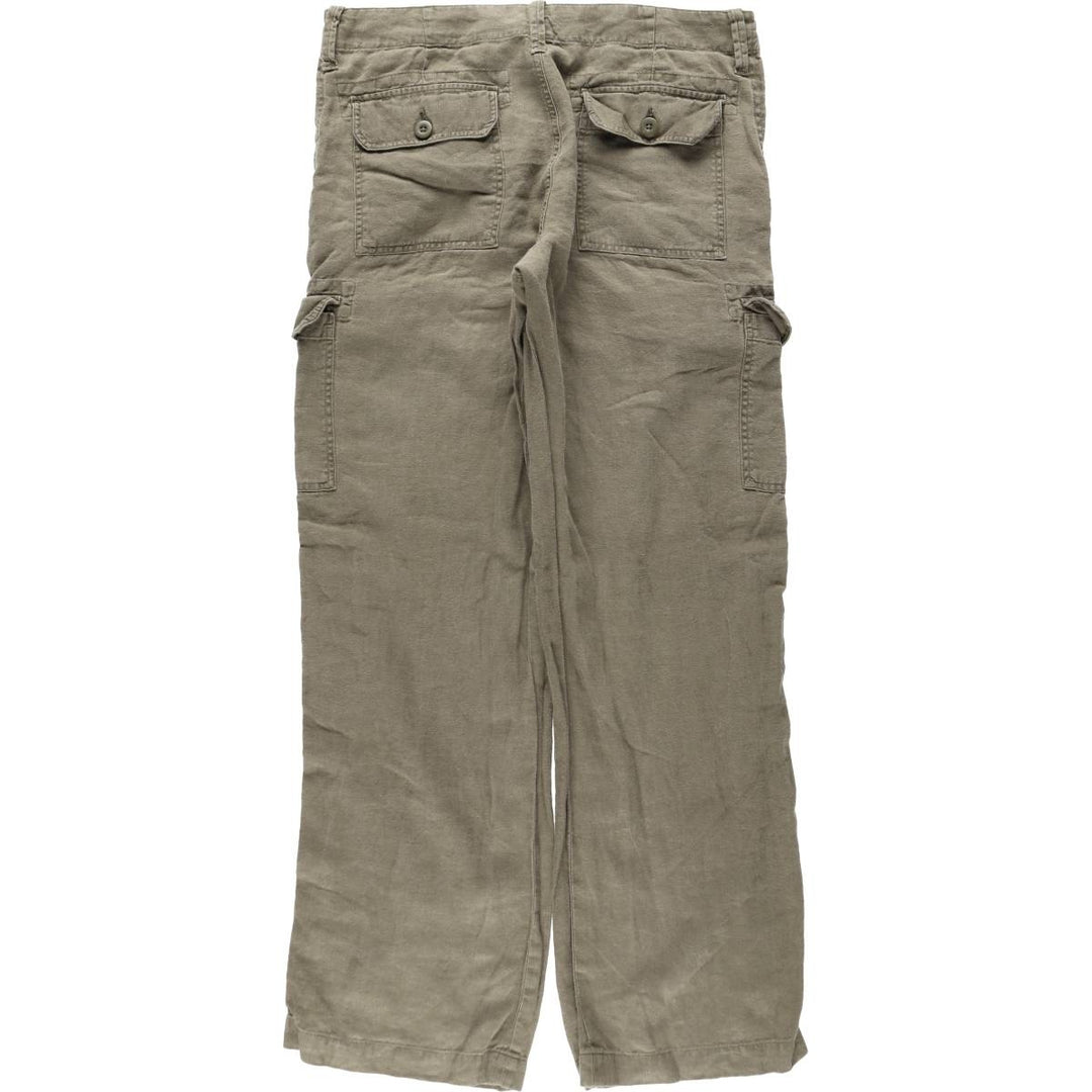 Banana Republic military cargo pants, men's size W36 (approx.) linen Khaki type Vintage Second Hand