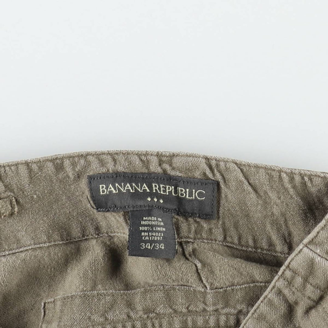 Banana Republic military cargo pants, men's size W36 (approx.) linen Khaki type Vintage Second Hand