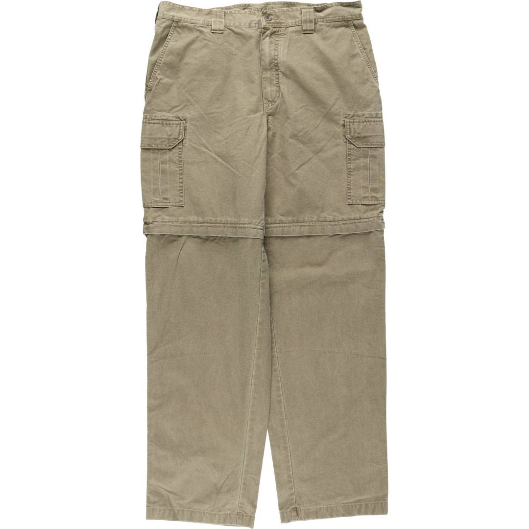 90s-00'S LLBean 2-Way Military Cargo Pants, Men's W36 (approx.) cotton Khaki type Vintage Second Hand