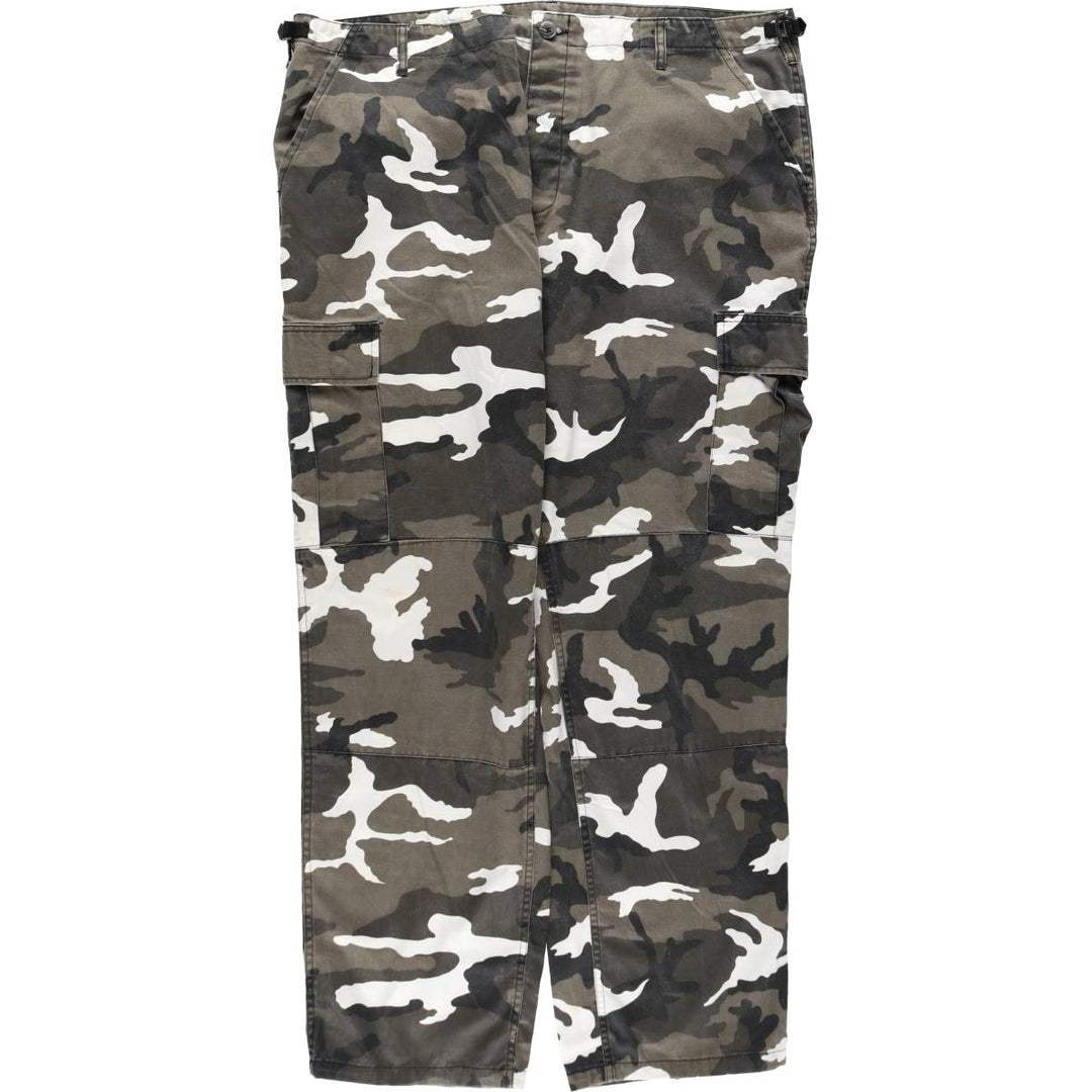 Large Size Civilian Camouflage Pattern Military Cargo Pants/Combat Pants Men's W44 Equivalent cotton gray type Vintage Second Hand