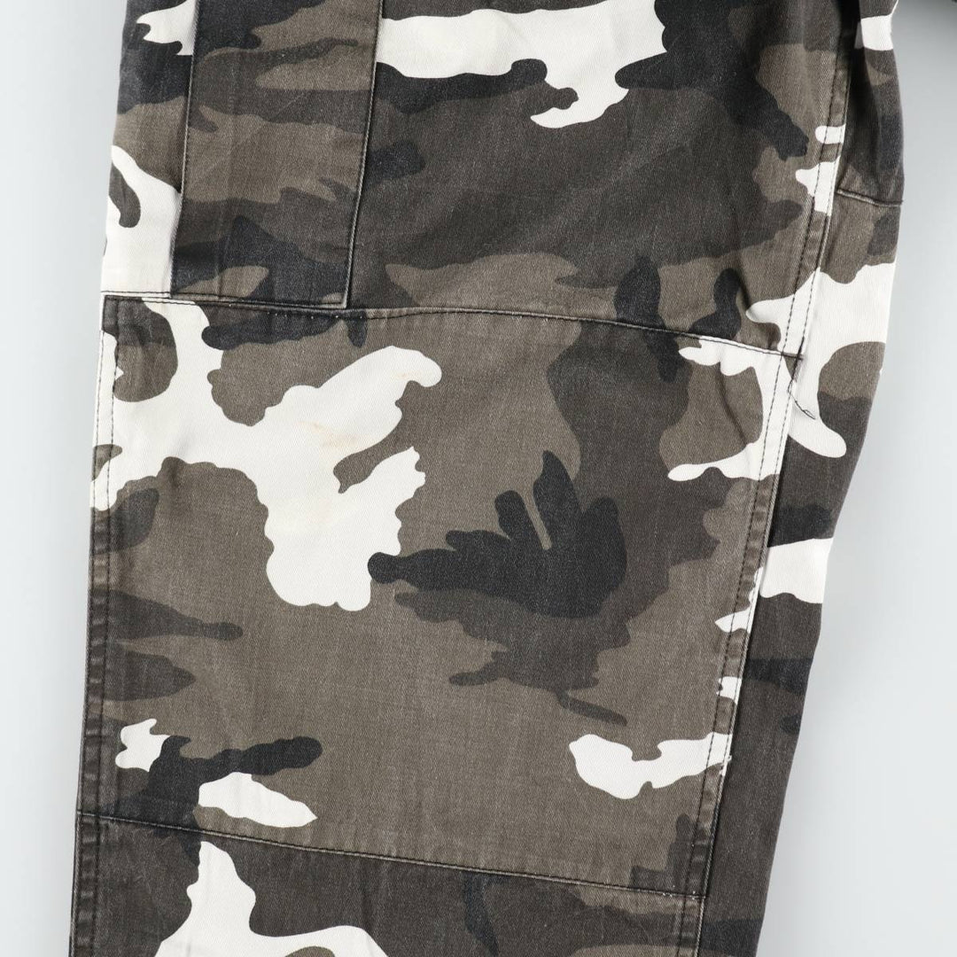 Large Size Civilian Camouflage Pattern Military Cargo Pants/Combat Pants Men's W44 Equivalent cotton gray type Vintage Second Hand