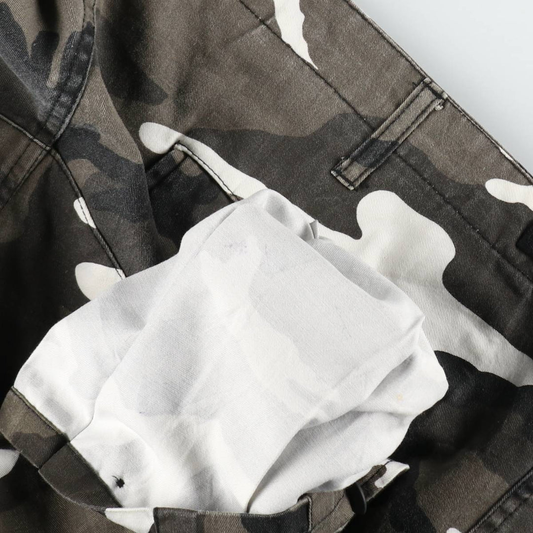 Large Size Civilian Camouflage Pattern Military Cargo Pants/Combat Pants Men's W44 Equivalent cotton gray type Vintage Second Hand