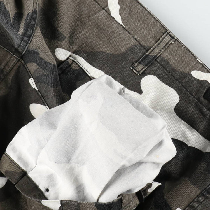 Large Size Civilian Camouflage Pattern Military Cargo Pants/Combat Pants Men's W44 Equivalent cotton gray type Vintage Second Hand