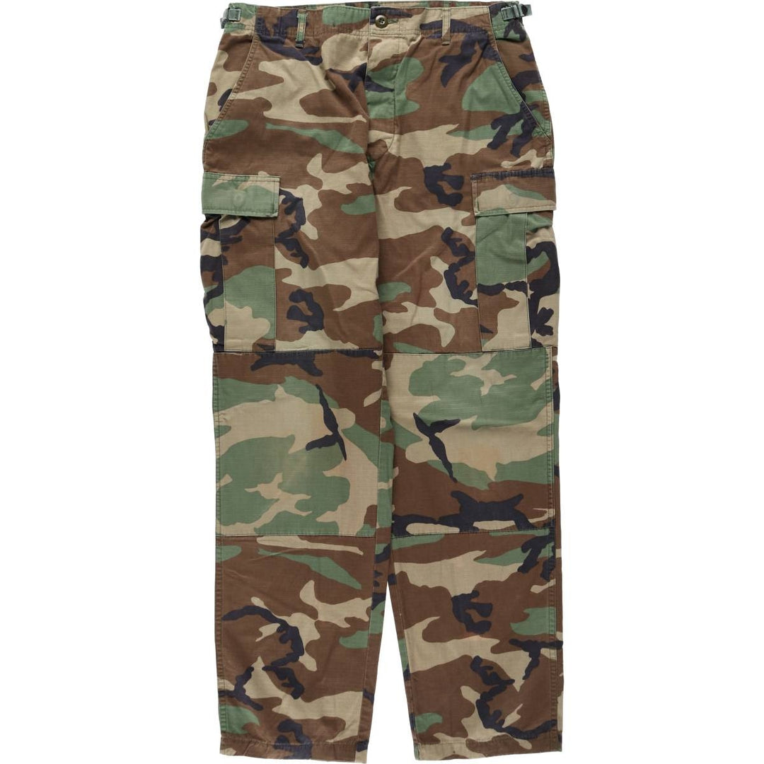 Camouflage Woodland Camo Ripstop Military Cargo Pants/Combat Pants, Medium-Regular Size (Men's W35 equivalent) unclear Khaki type Vintage Second Hand