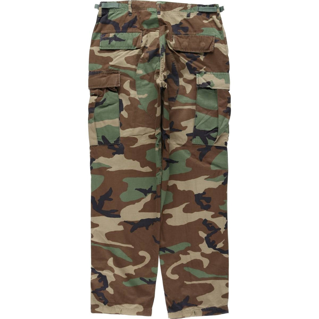 Camouflage Woodland Camo Ripstop Military Cargo Pants/Combat Pants, Medium-Regular Size (Men's W35 equivalent) unclear Khaki type Vintage Second Hand