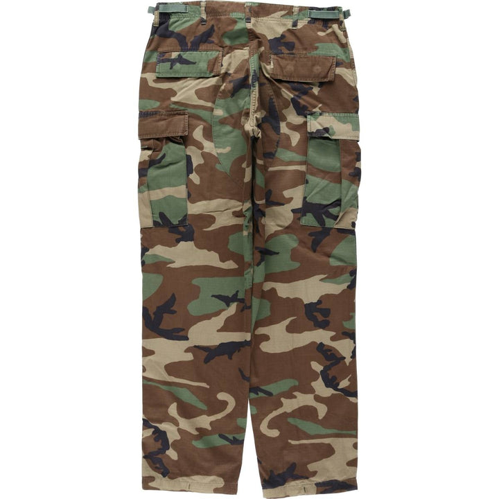 Camouflage Woodland Camo Ripstop Military Cargo Pants/Combat Pants, Medium-Regular Size (Men's W35 equivalent) unclear Khaki type Vintage Second Hand