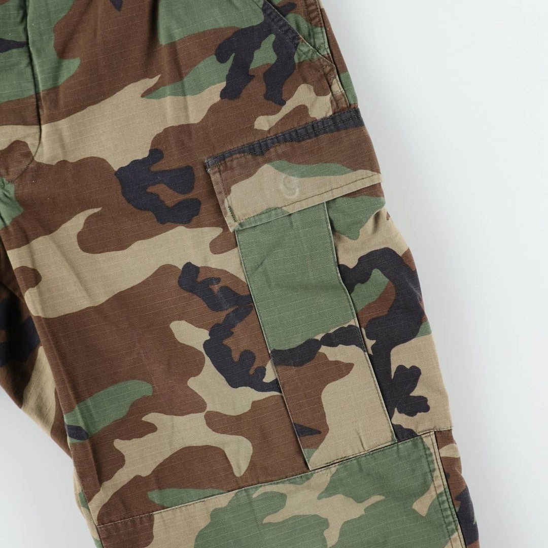 Camouflage Woodland Camo Ripstop Military Cargo Pants/Combat Pants, Medium-Regular Size (Men's W35 equivalent) unclear Khaki type Vintage Second Hand