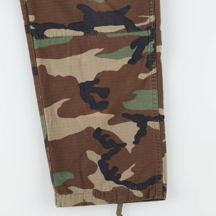 Camouflage Woodland Camo Ripstop Military Cargo Pants/Combat Pants, Medium-Regular Size (Men's W35 equivalent) unclear Khaki type Vintage Second Hand