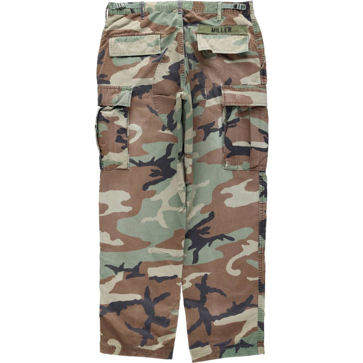 Camouflage Woodland Camo Ripstop Military Cargo Pants/Combat Pants, Medium-Regular Size (Men's W35 equivalent) unclear Khaki type Vintage Second Hand