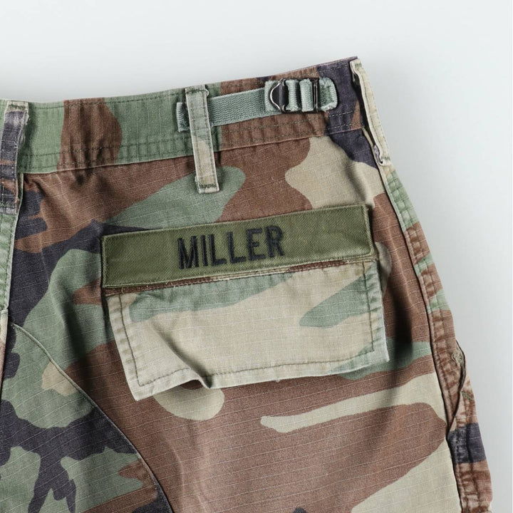 Camouflage Woodland Camo Ripstop Military Cargo Pants/Combat Pants, Medium-Regular Size (Men's W35 equivalent) unclear Khaki type Vintage Second Hand